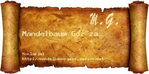 Mandelbaum Géza névjegykártya
