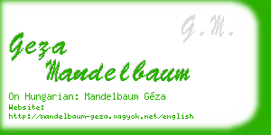 geza mandelbaum business card